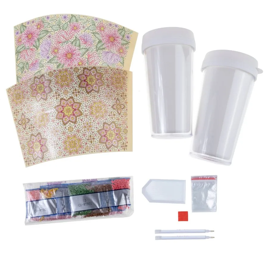 Craft Buddy Crystal Art Floral and Mandala tumbler 2-pack 470 ml