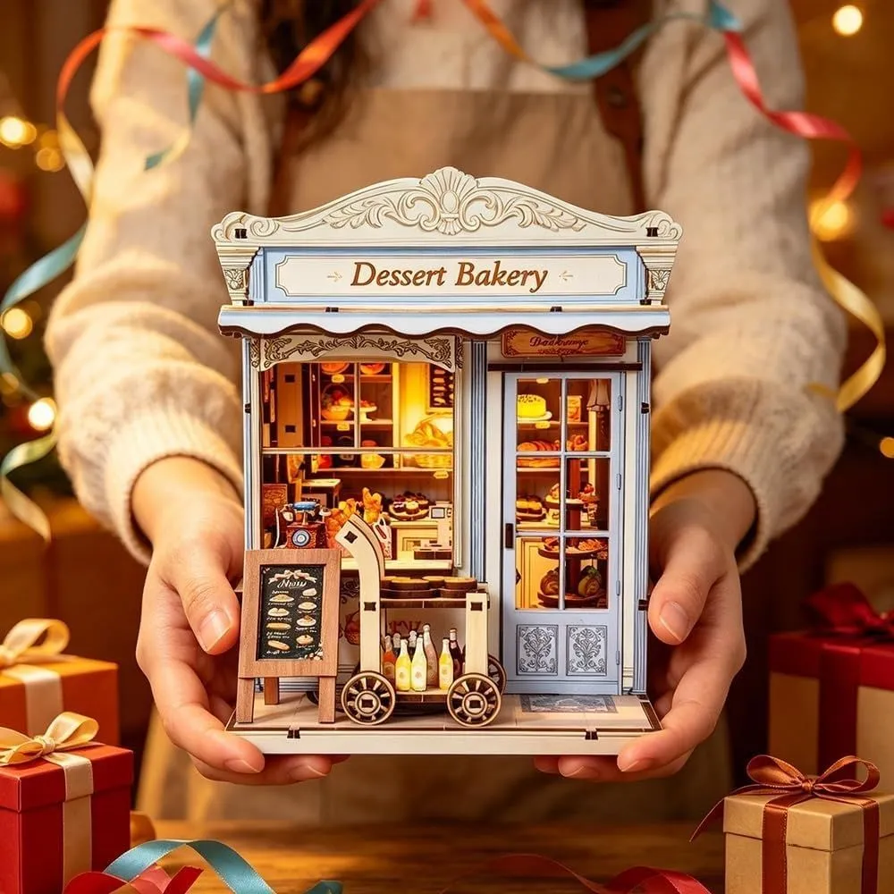 Figured'Art Zoete Bakkerij miniatuurhuisje 3D puzzel met led