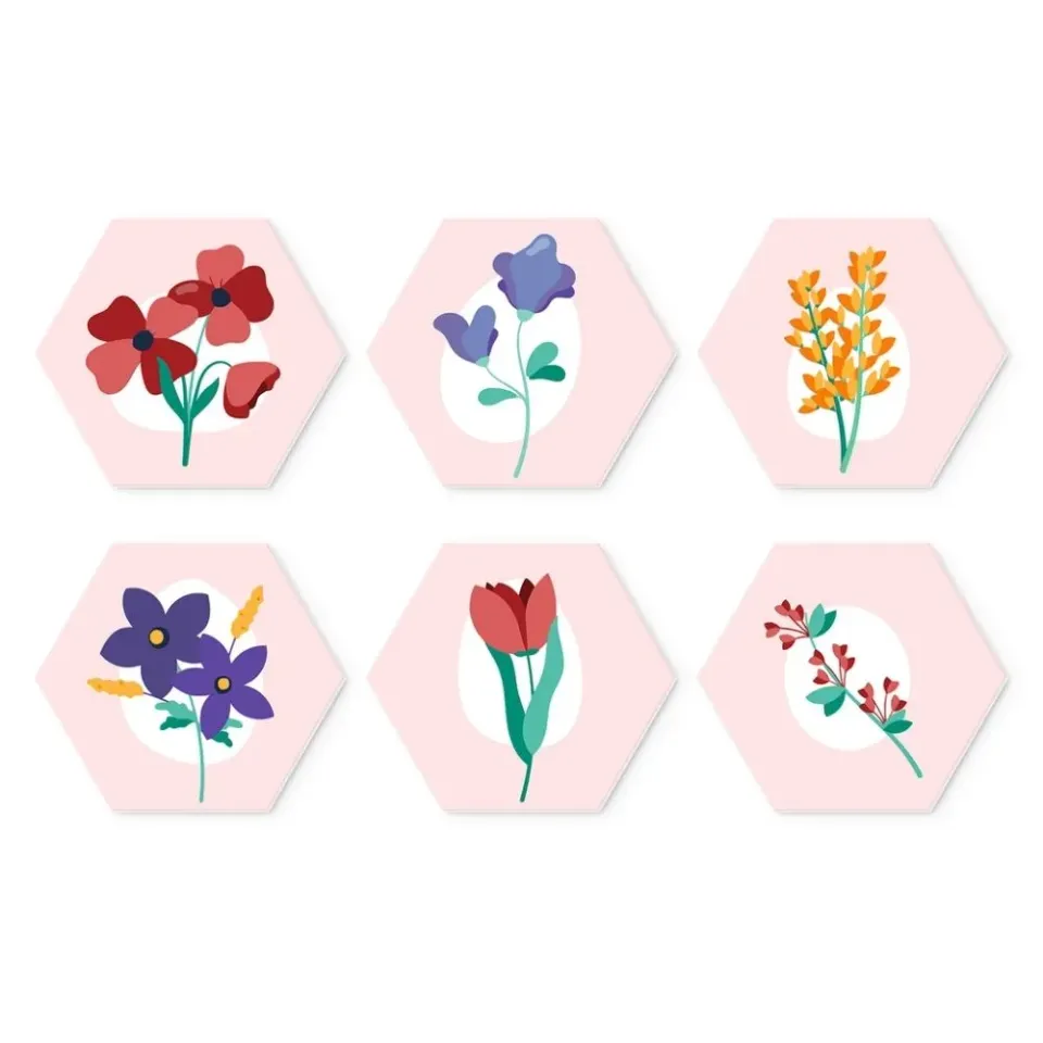 Figured'Art Delicate bloemblaadjes mini schilderen op nummer 6 stuks