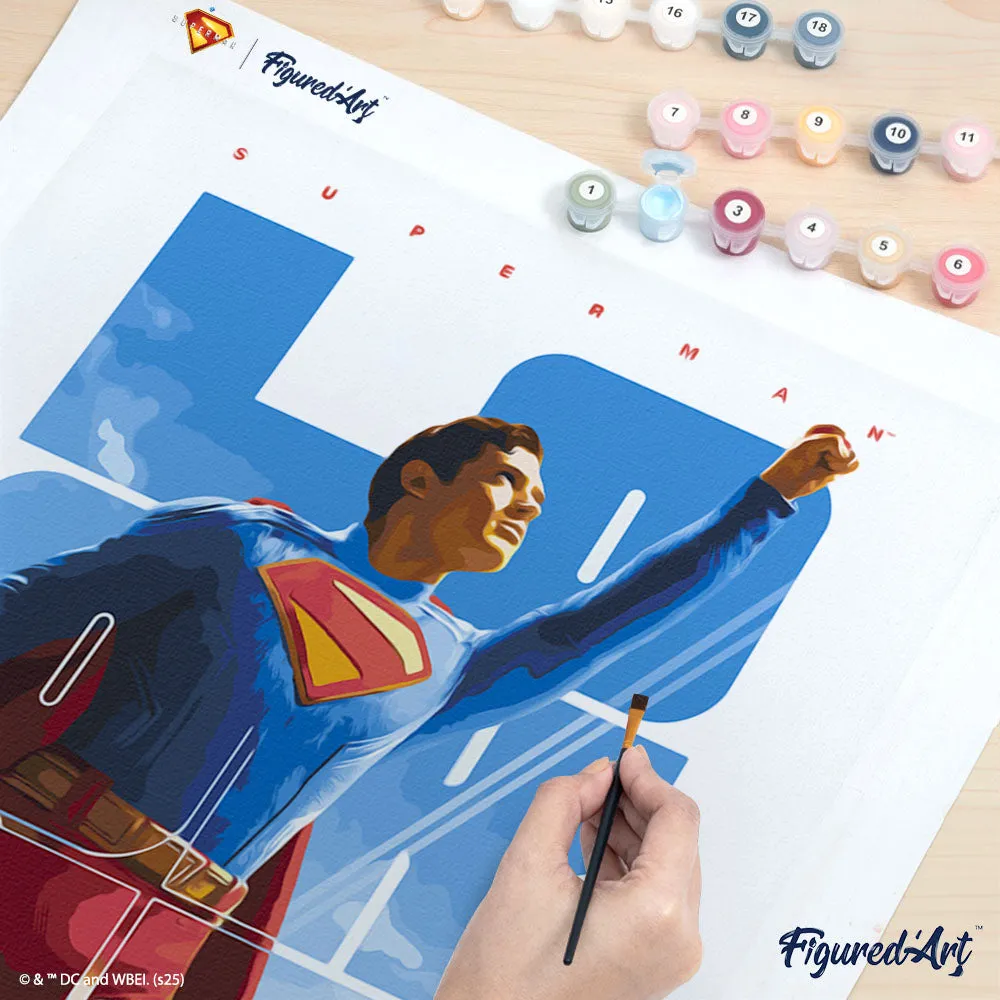 Figured'Art Superman tussen de wolken schilderen op nummer 40x50cm DC