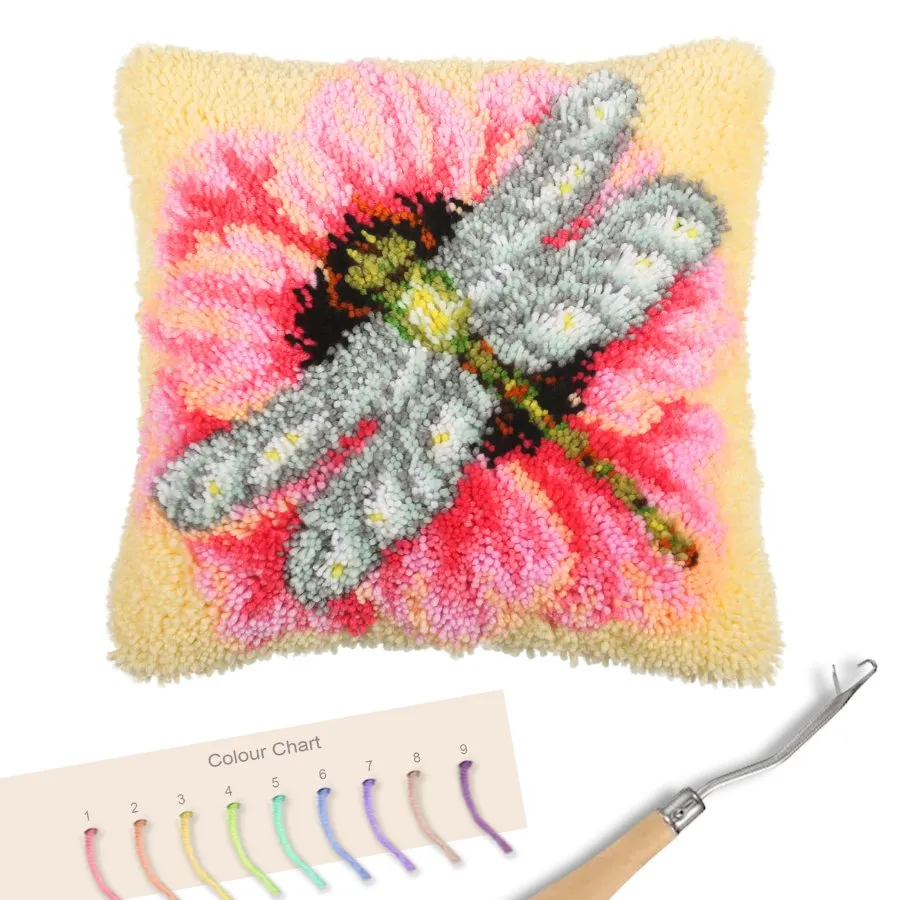 Craft Buddy Latch Hook Dragonfly kussenpakket 48x48cm