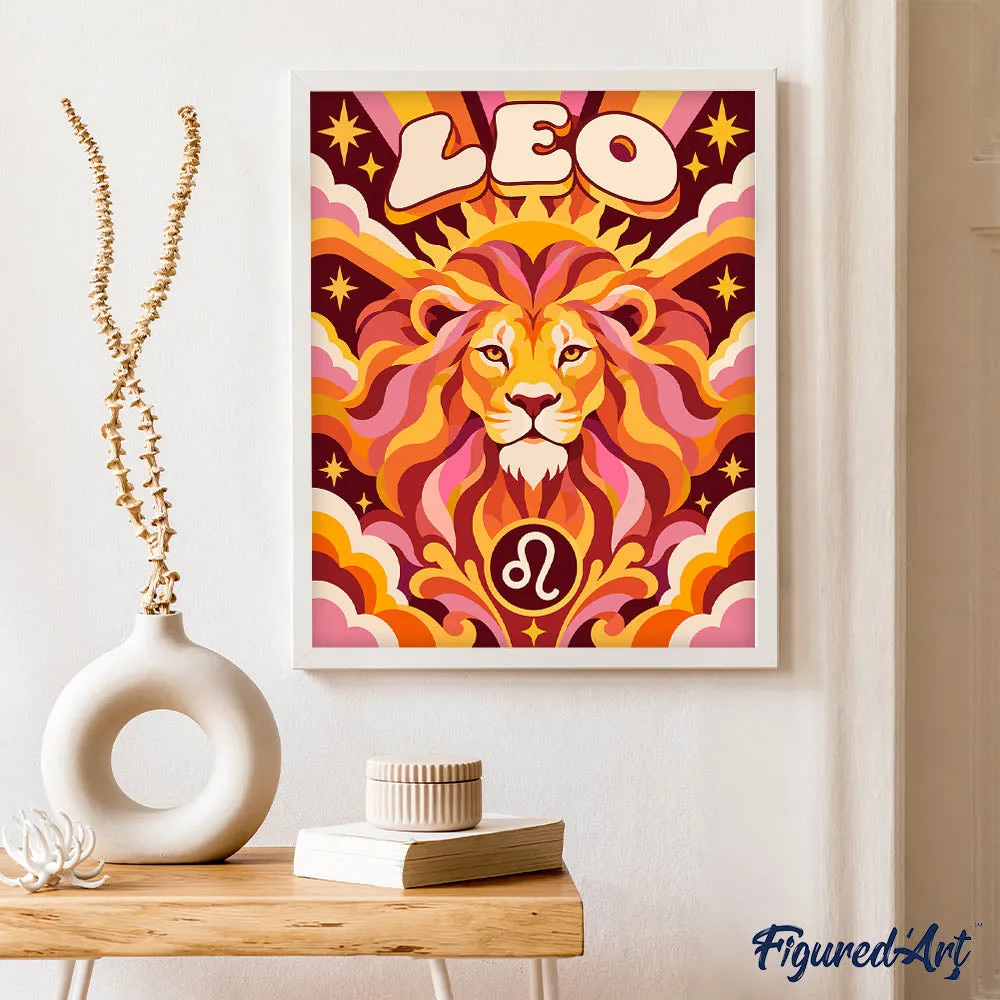 Figured'Art Retro Sterrenbeeld Leeuw schilderen op nummer 40x50