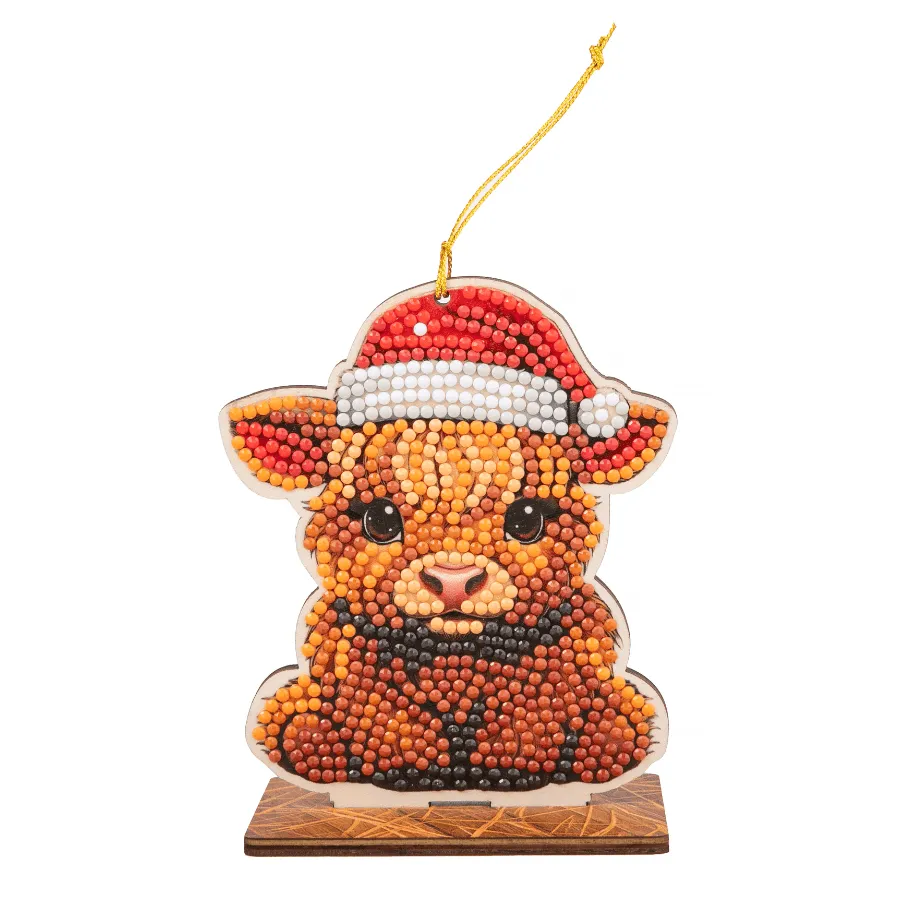 Craft Buddy Crystal Art Buddies Highland Cow knutselset 11cm kerst