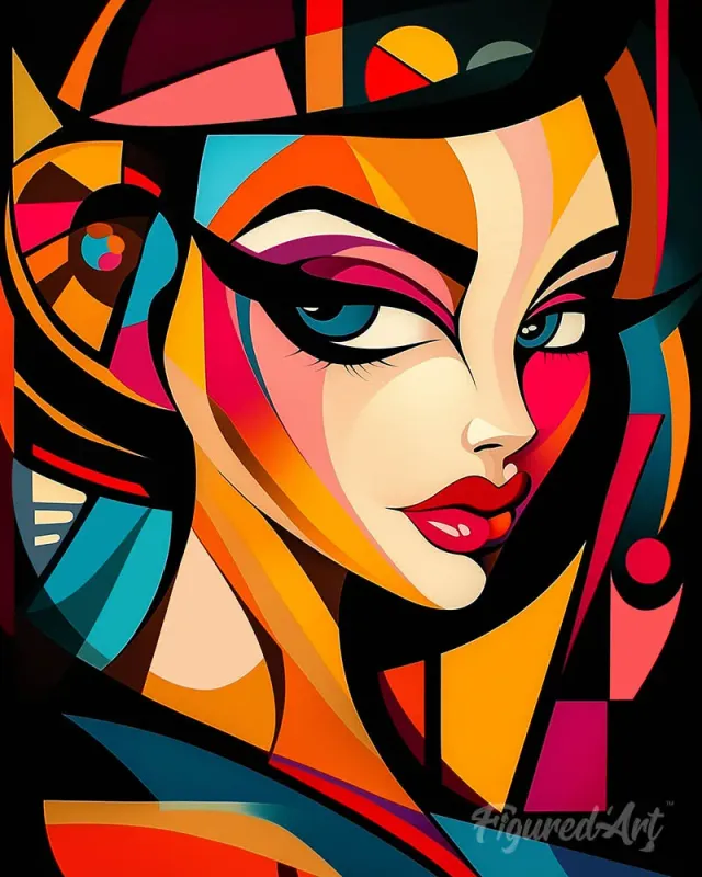 Figured'Art Glamour Gezicht diamond painting 40x50