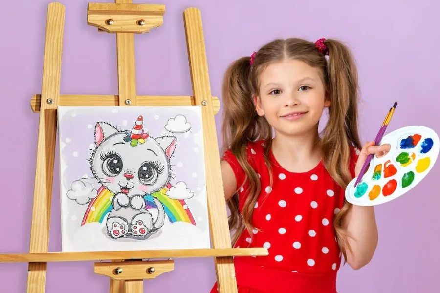 Paint by Numb3rs Kitten Rainbow schilderen op nummer 30x30cm