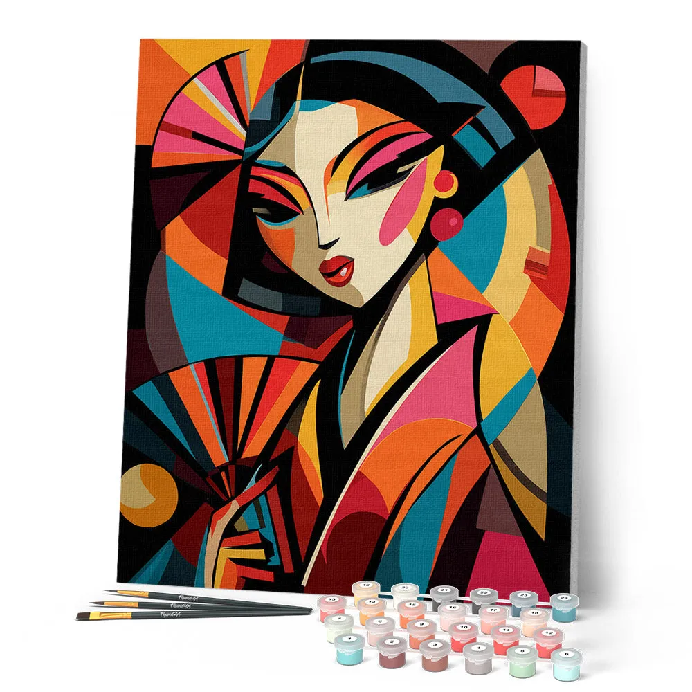 Figured'Art Gedurfd Abstract Geisha schilderen op nummer 40x50 cm