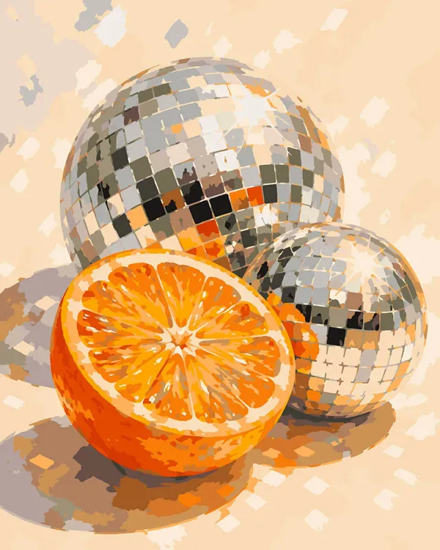 Figured'Art Disco-oranje schilderen op nummer 40x50 cm stilleven