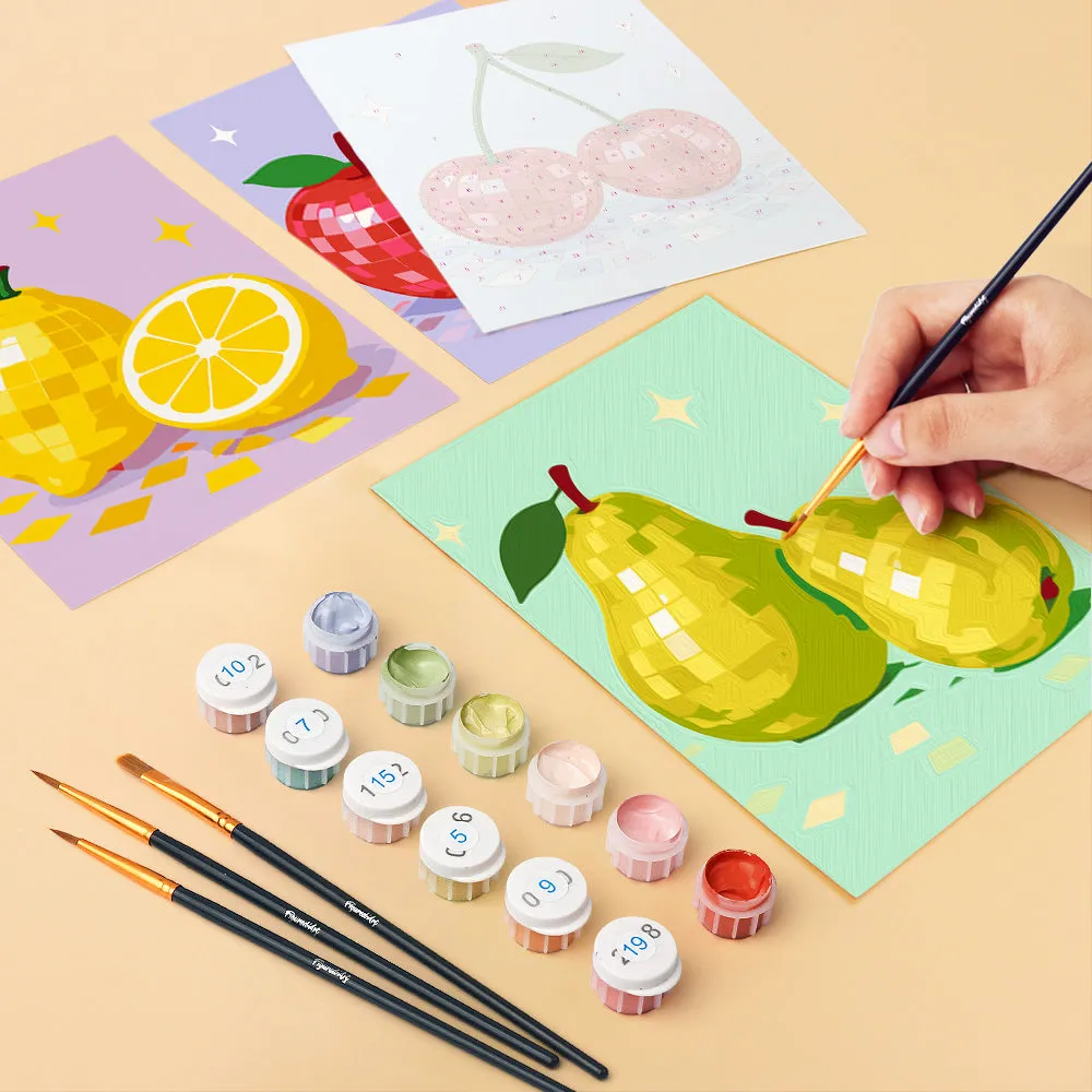 Figured'Art Disco Fruit Collectie schilderen op nummer 15x20 cm 6 stuks