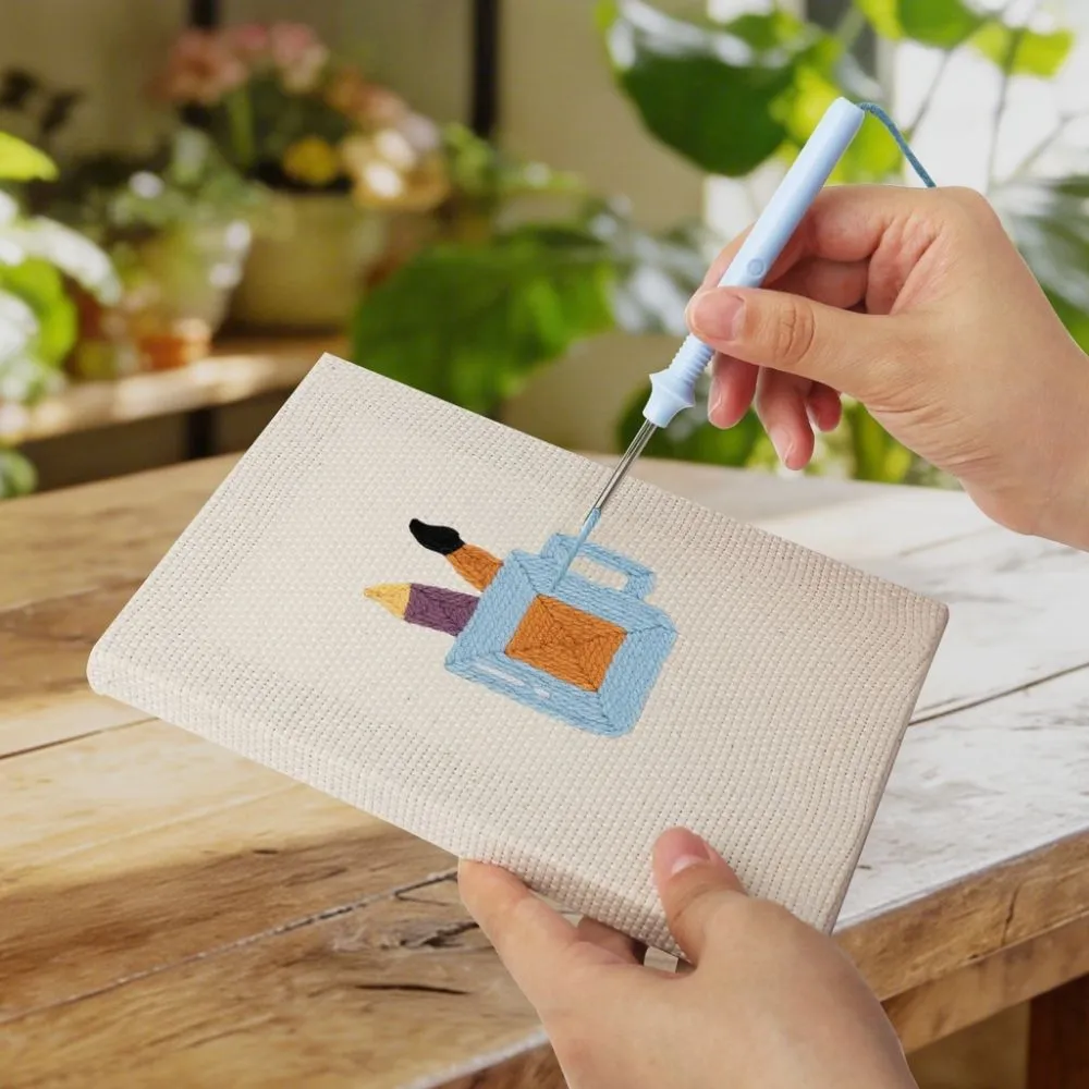 Figured'Art Creatieve Bureau Iconen punch needle set 4 stuks katoen