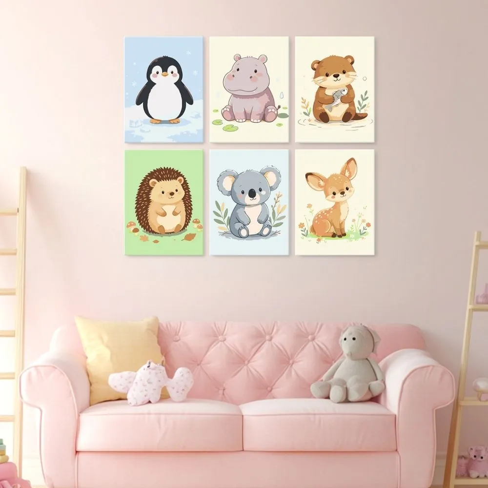 Figured'Art Mini Serie Speelse puppy's schilderen op nummer 15x20cm 6 stuks
