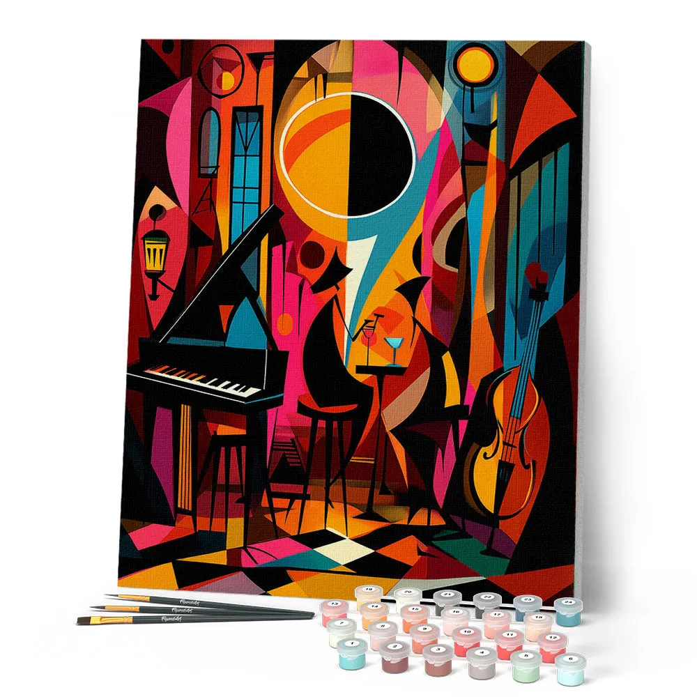 Figured'Art Gedurfd Abstract Jazzclub schilderen op nummer 40x50cm muziek