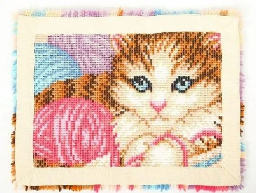 Craft Buddy Playful Cat knoopkleed pakket 48x64 kat