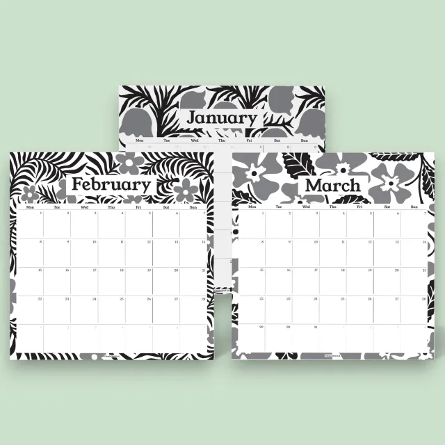 Studio Wald Pinboard 2027 kalender navulling zwart bloemen
