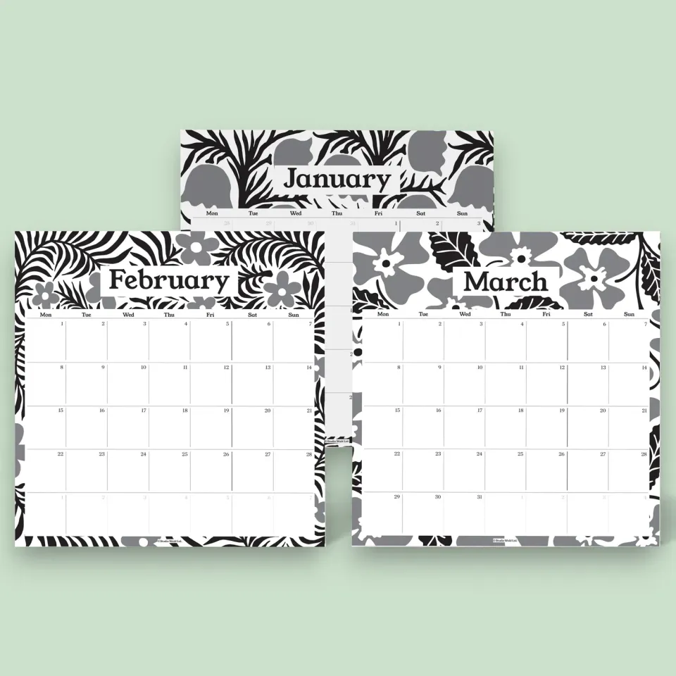 Studio Wald Pinboard 2027 kalender navulling zwart bloemen