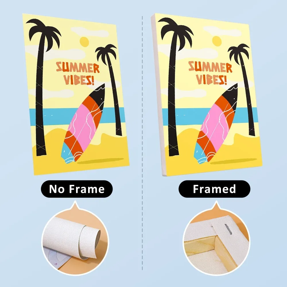 Figured'Art Zomer Strandposters mini schilderen op nummer 15x20 cm 6 stuks