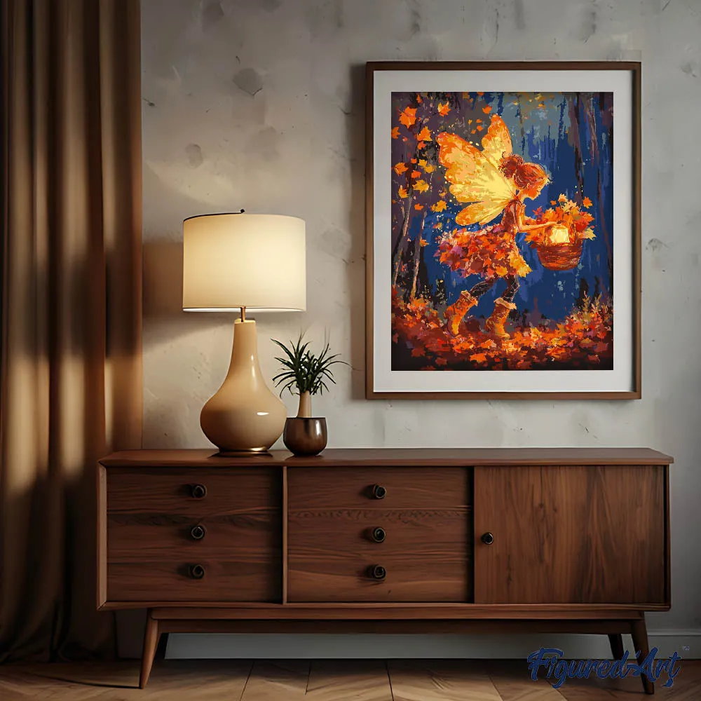 Figured'Art Bladverzamel-fee schilderen op nummer 40x50cm herfst