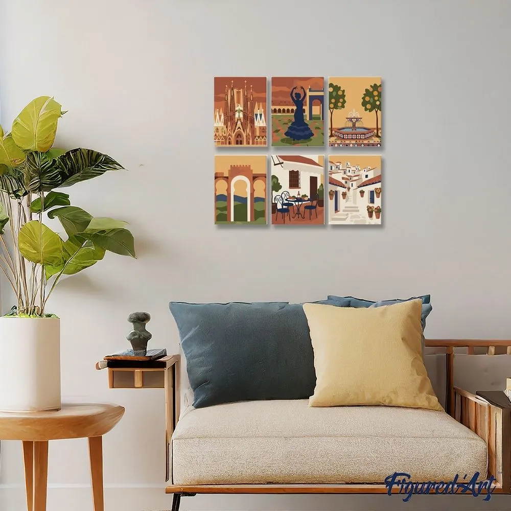 Figured'Art Mini Serie Andalusische Dromen schilderen op nummer 6x 15x20cm