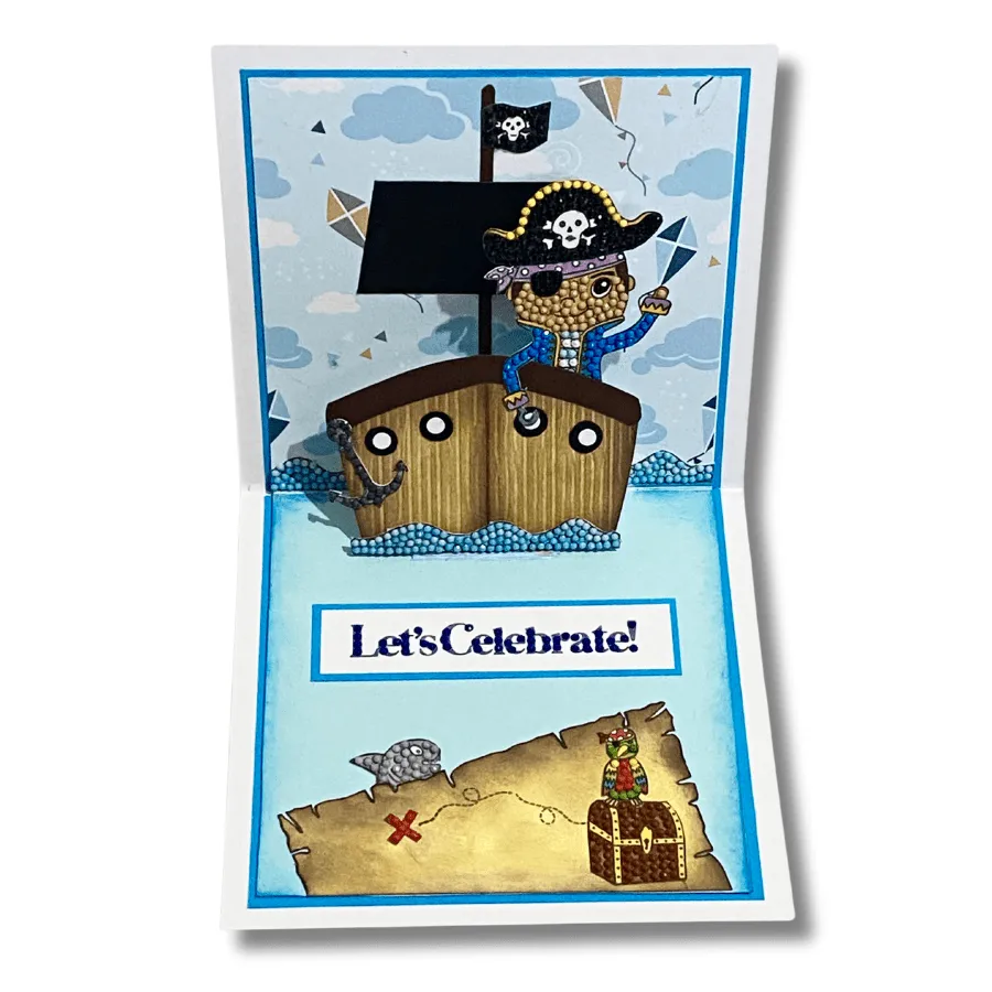 Craft Buddy Pirate Adventure Crystal Art stempelset A6 piraat 8 stuks