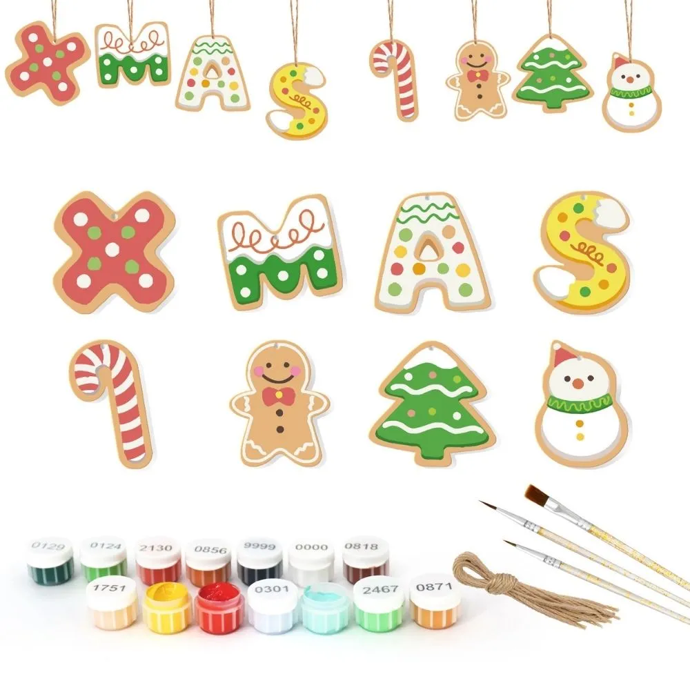 Figured'Art XMAS Letters kerstornamenten schilderen op nummers houten
