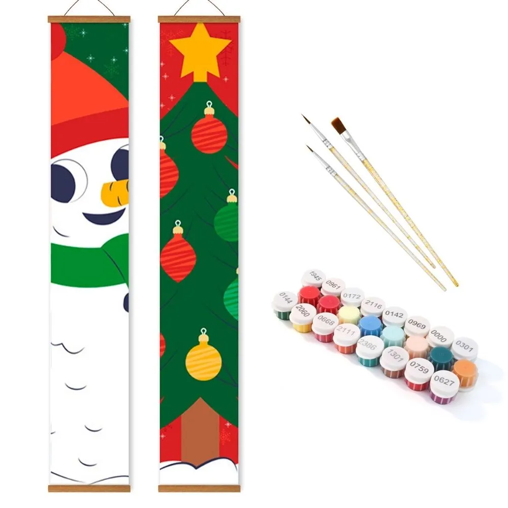 Figured'Art Lachende Sneeuwman deur banner schilderen 20x120