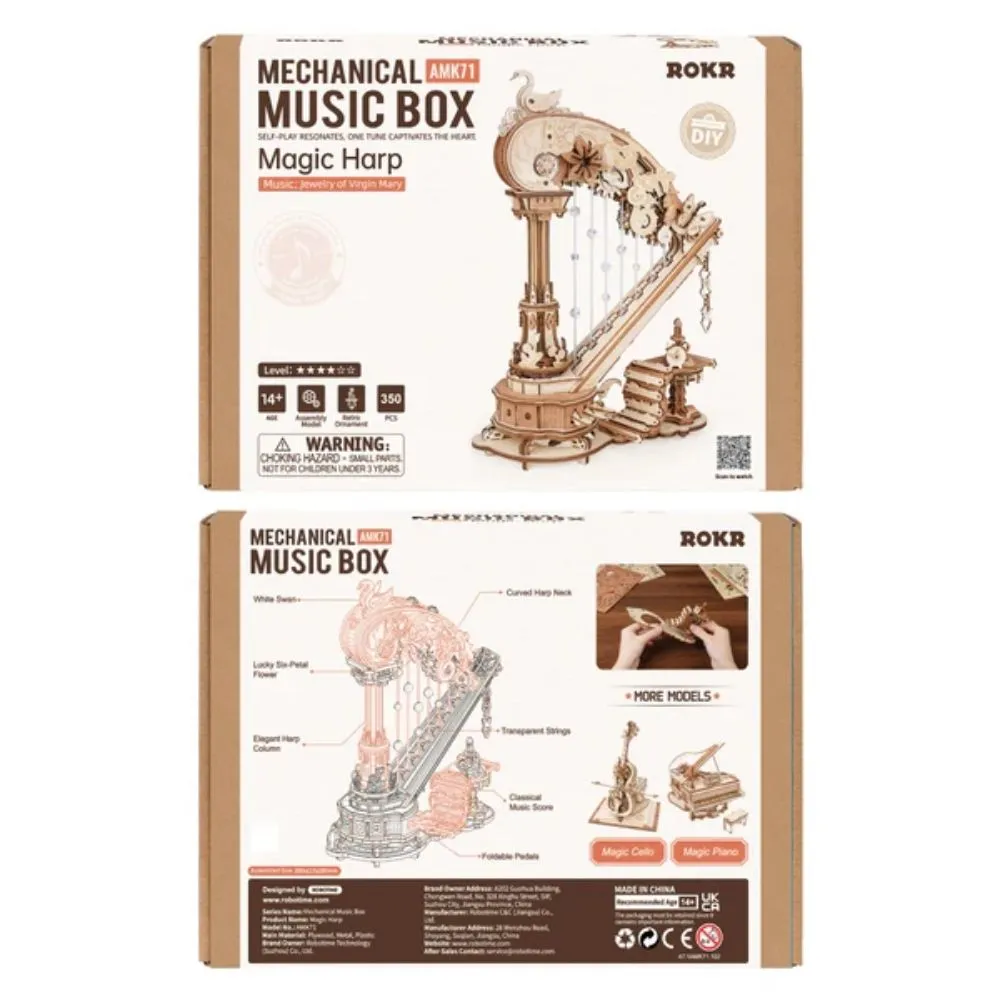 Figured'Art Magische Harp 3D puzzel muziekdoos 350 stukjes