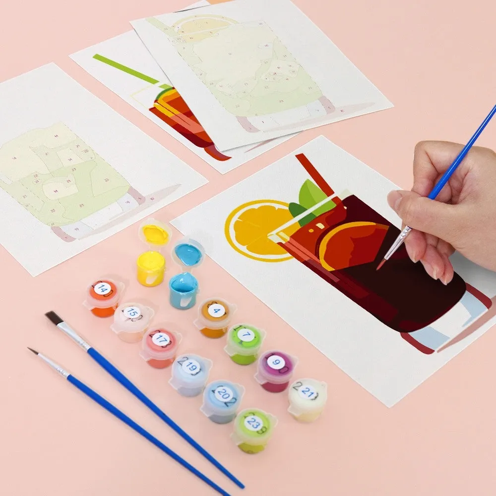 Figured'Art Mini Schilderen op Nummer Levendige Zomercocktails 15x20cm