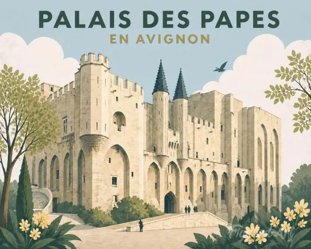 Figured'Art Pausenpaleis van Avignon schilderen op nummer 40x50cm