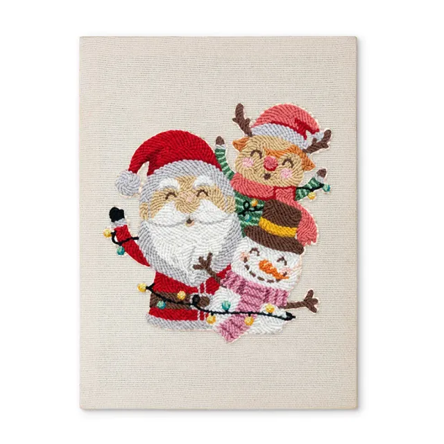 Figured'Art Kerstman en Vrienden punch needle pakket 20x30cm kerst