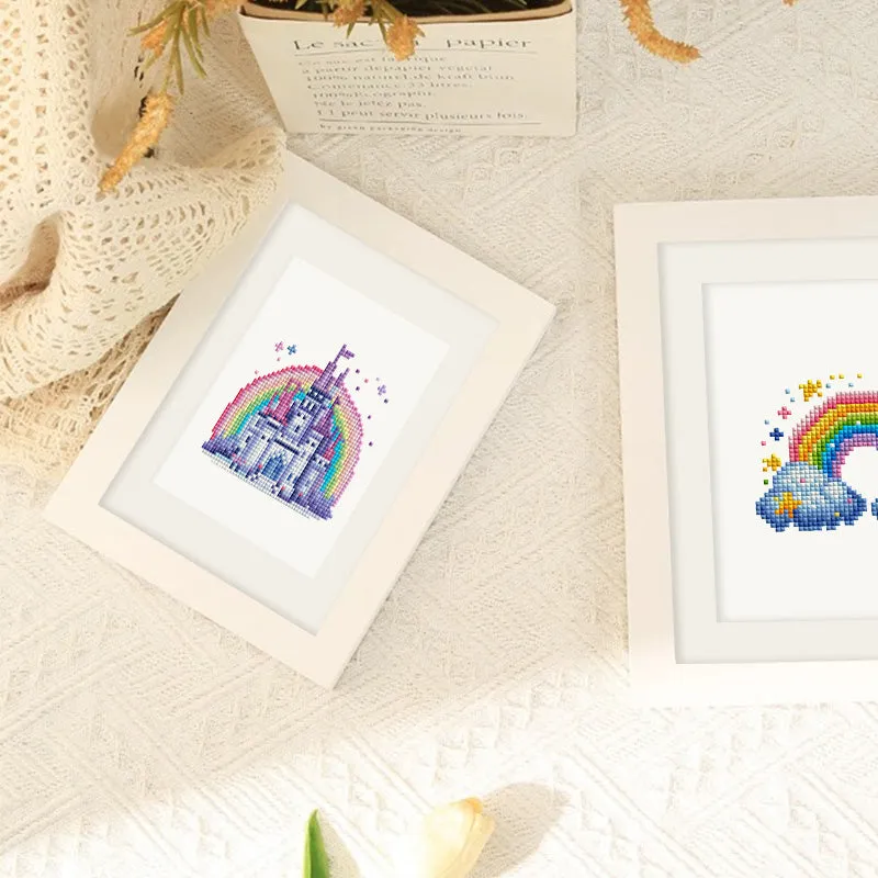 Figured'Art Mini Diamond Painting Kasteel Regenboog 15x20cm 2 stuks