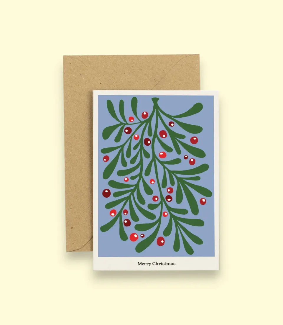 Studio Wald Christmas Plants kerstkaart Mistletoe A6
