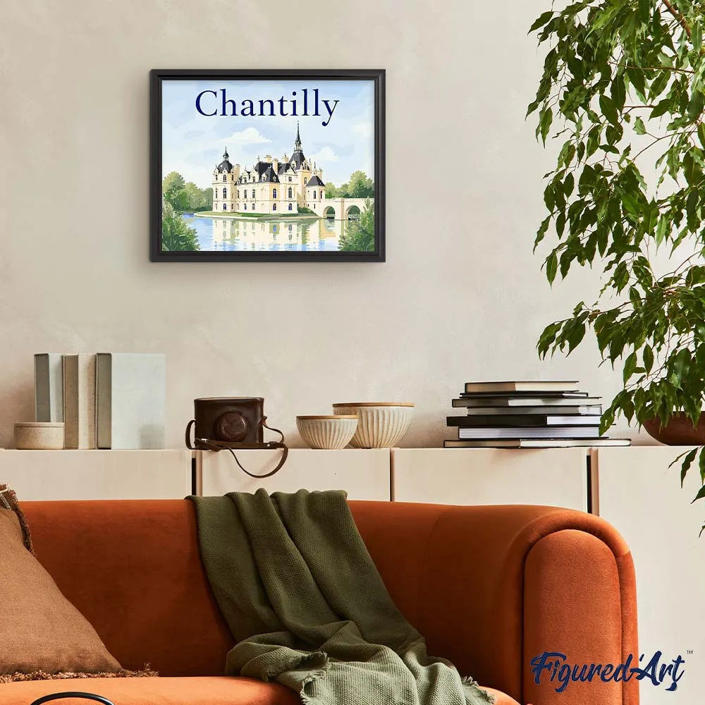 Figured'Art Kasteel van Chantilly schilderen op nummer 40x50 cm kasteel