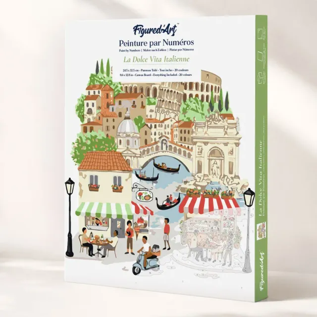 Figured'Art Dolce Vita Italië schilderen op nummer cadeauset 24,5x32,5cm