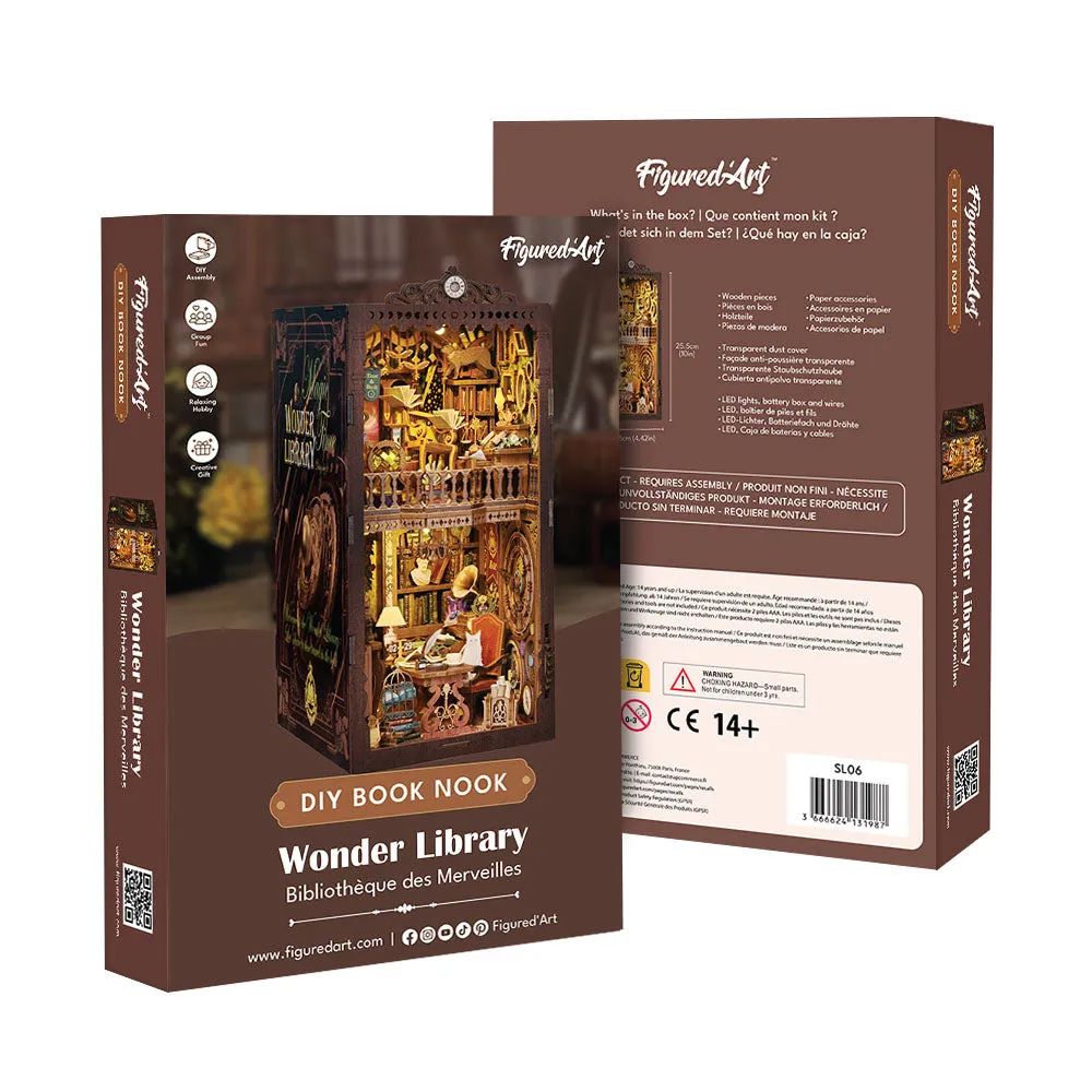 Figured'Art Bibliotheek van Wonderen book nook 256 stukjes led