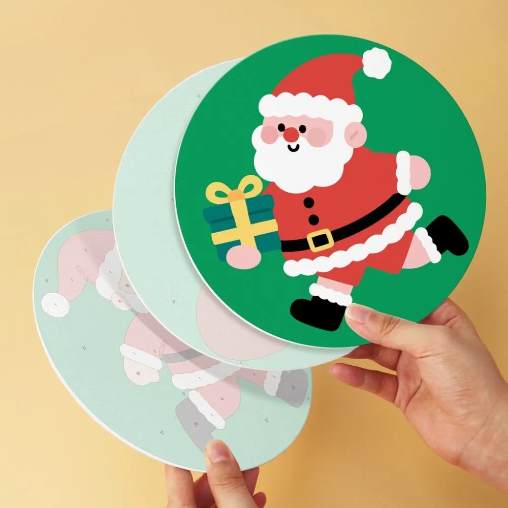 Figured'Art Kerstman-momenten schilderen op nummer schijven Ø20cm 6st