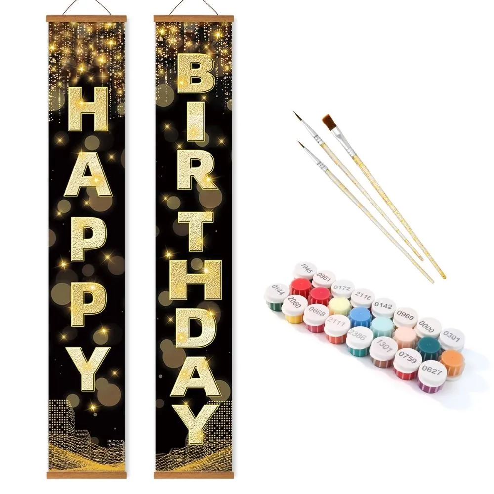 Figured'Art Feestslinger deur banner schilderen op nummer 20x120cm