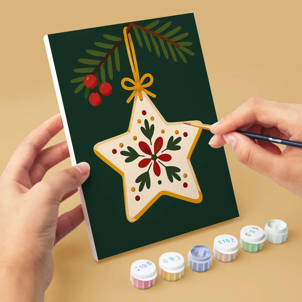 Figured'Art Mini Kersttradities schilderen op nummer 6 stuks 15x20cm