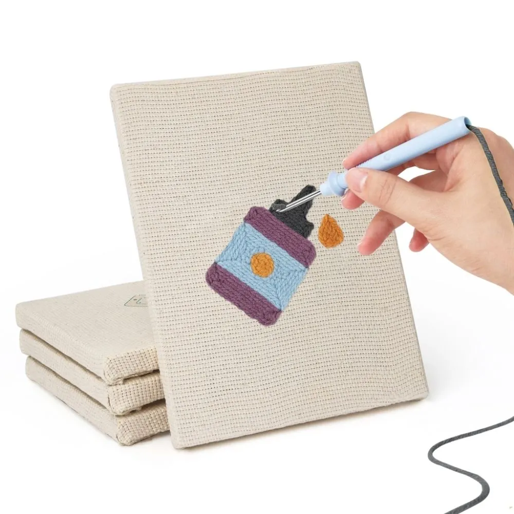 Figured'Art Creatieve Bureau Iconen punch needle set 4 stuks katoen