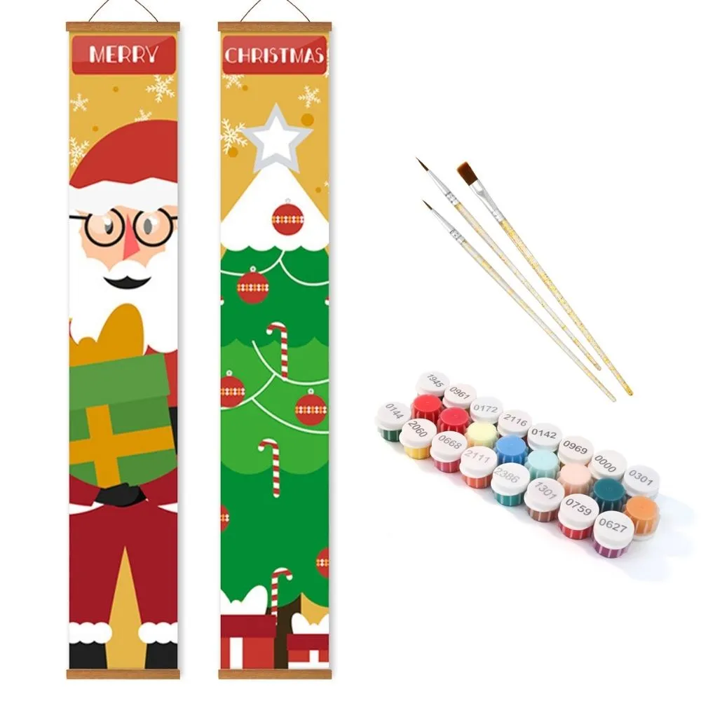 Figured'Art Kerstboom Magie deur banner schilderen op nummer 20x120