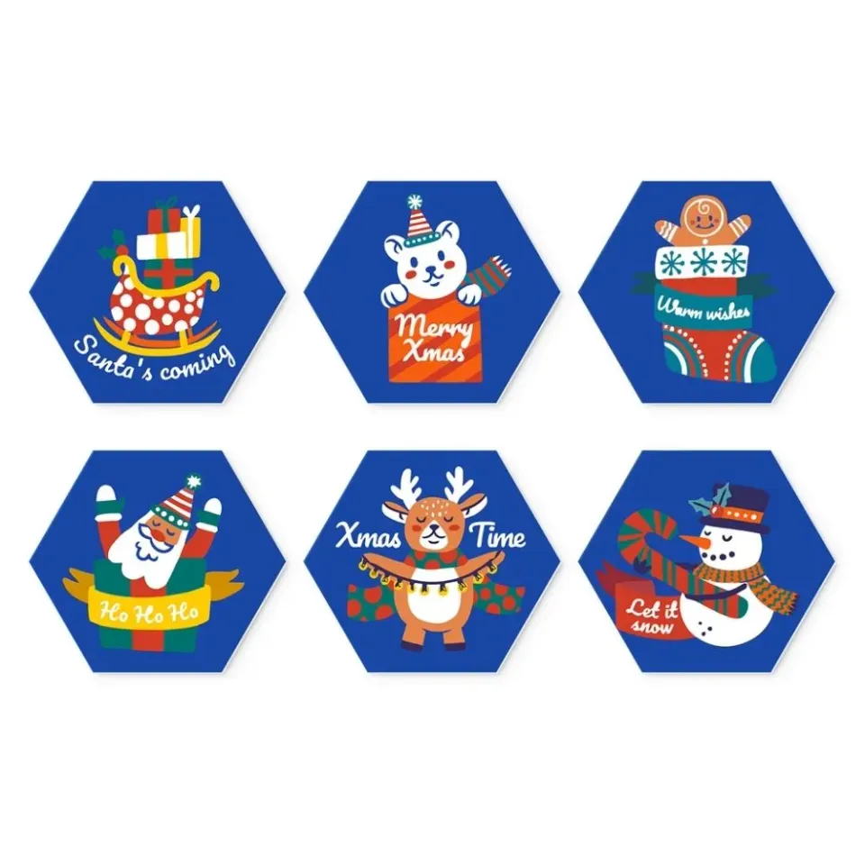 Figured'Art Ho Ho Feestdagen mini schilderen op nummer 6 stuks