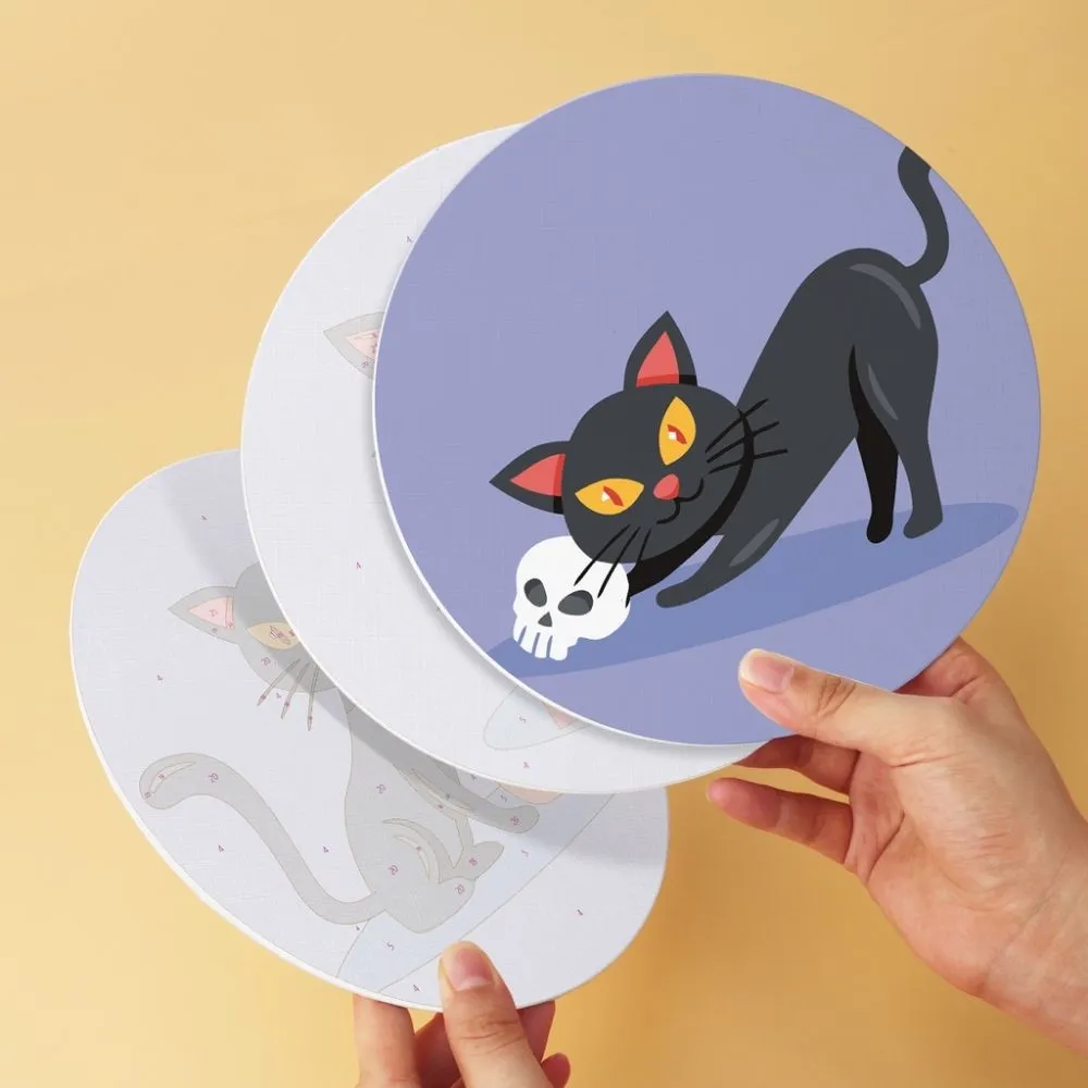 Figured'Art Mini Serie Katten en Hekserij schilderen op nummer Ø20cm 6 stuks
