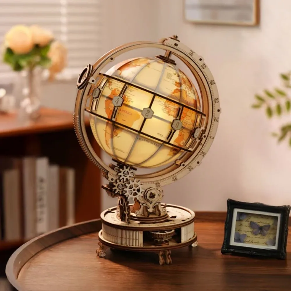 Figured'Art Lichtgevende Wereldbol 1 3D puzzel 185 stukjes met LED