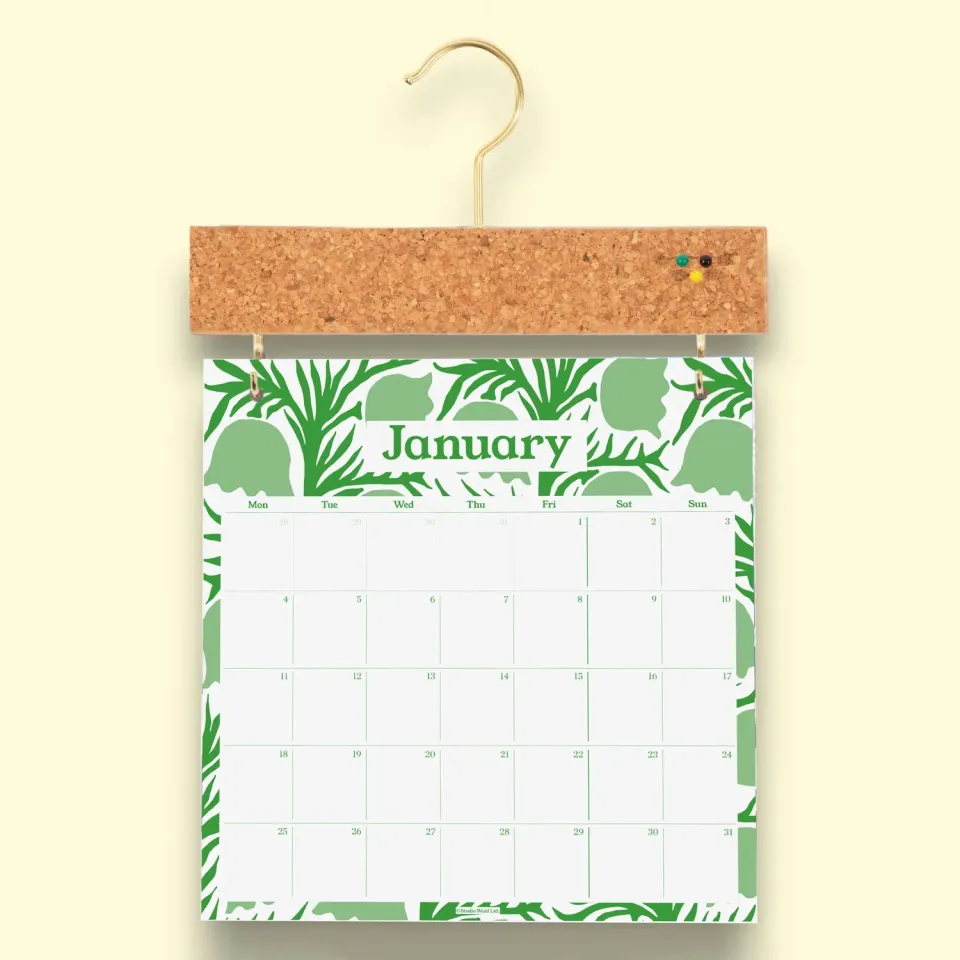 Studio Wald 2027 Pinboard Calendar prikbordkalender floral