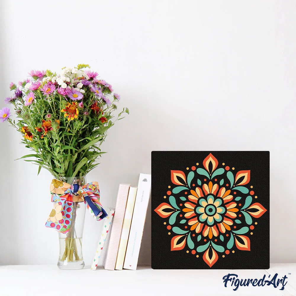 Figured'Art Herfstmandala schilderen op nummer mini 20x20 frame