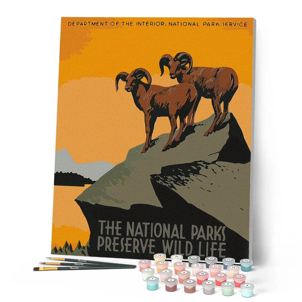 Figured'Art Poster van nationale parken schilderen op nummer 40x50cm vintage