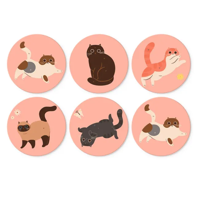 Figured'Art Mini Serie Schilderen op Nummer Nieuwsgierige katten 6x Ø20cm