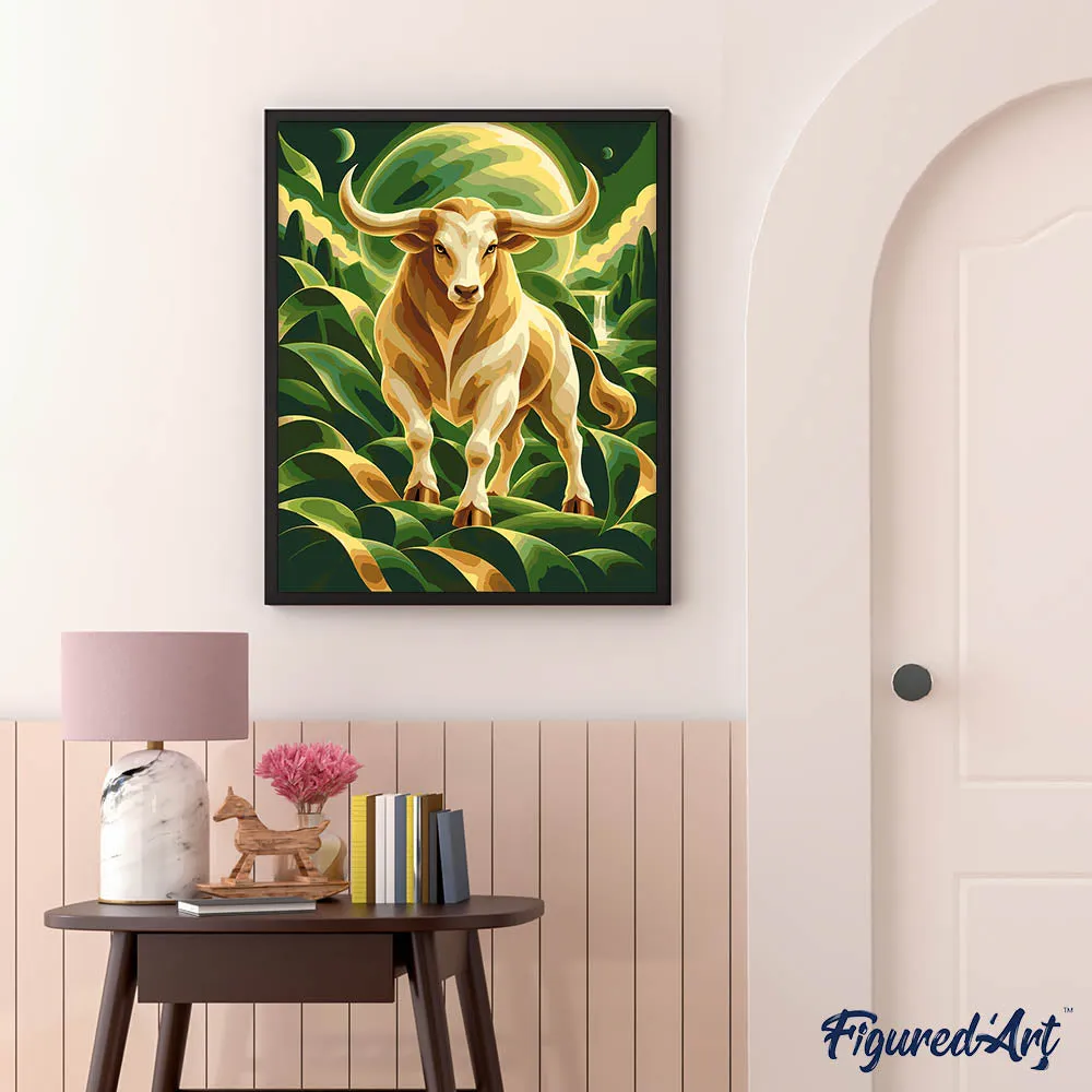 Figured'Art Schilderen op Nummer Stier Kosmische Sterrenbeeld schilderij 40x50 cm