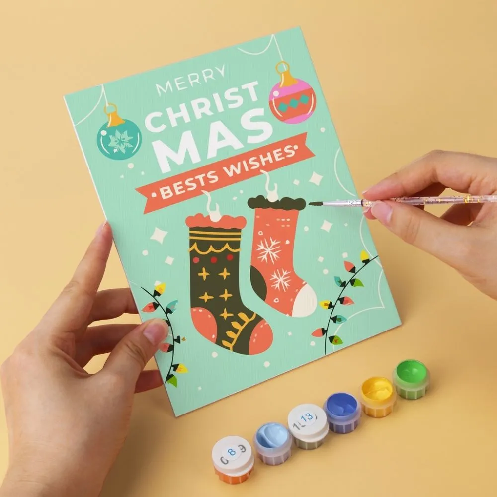 Figured'Art Mini Serie Kerstmis in mint schilderen op nummer 6 stuks
