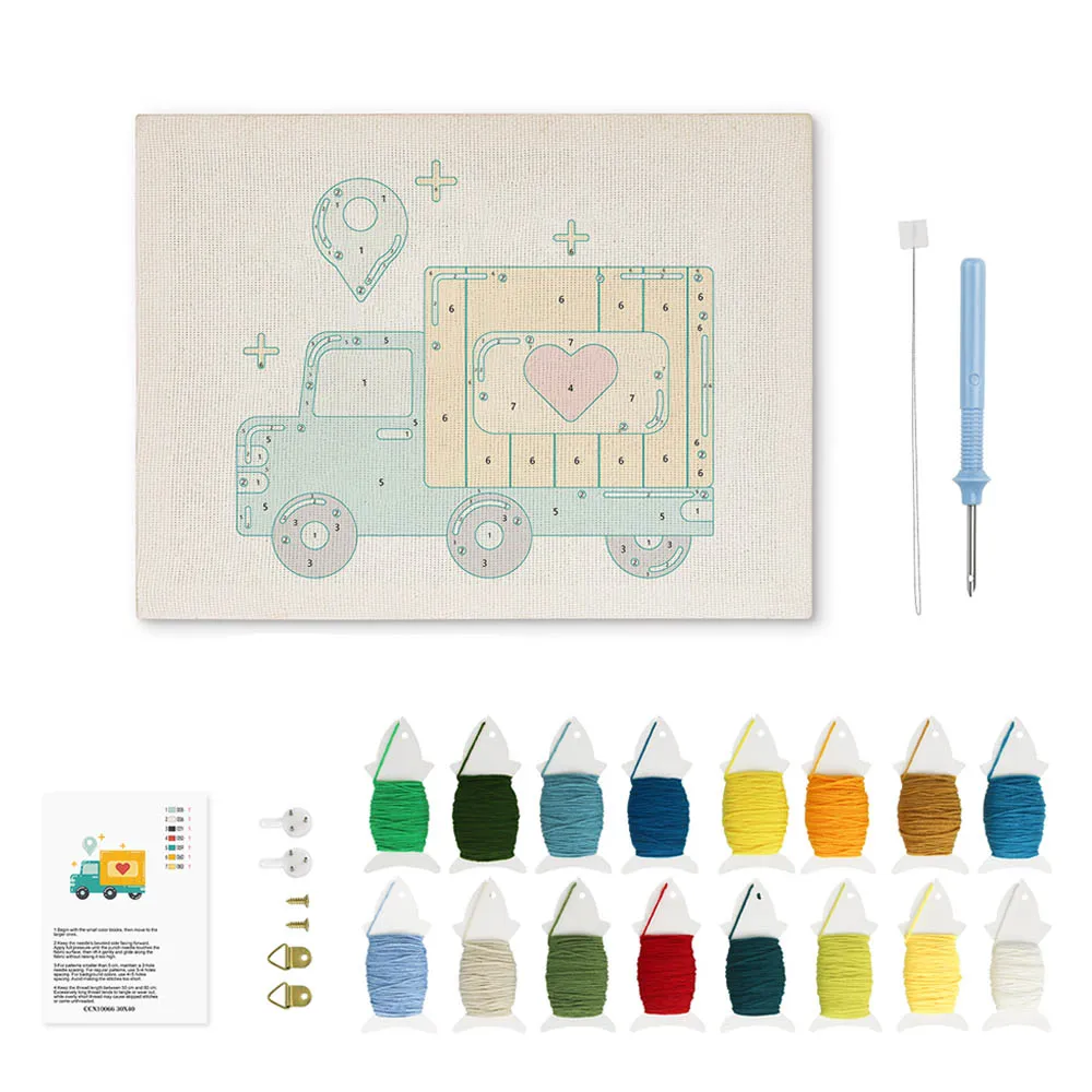 Figured'Art Liefdesbezorging Punch Needle Pakket 20x30cm Katoen