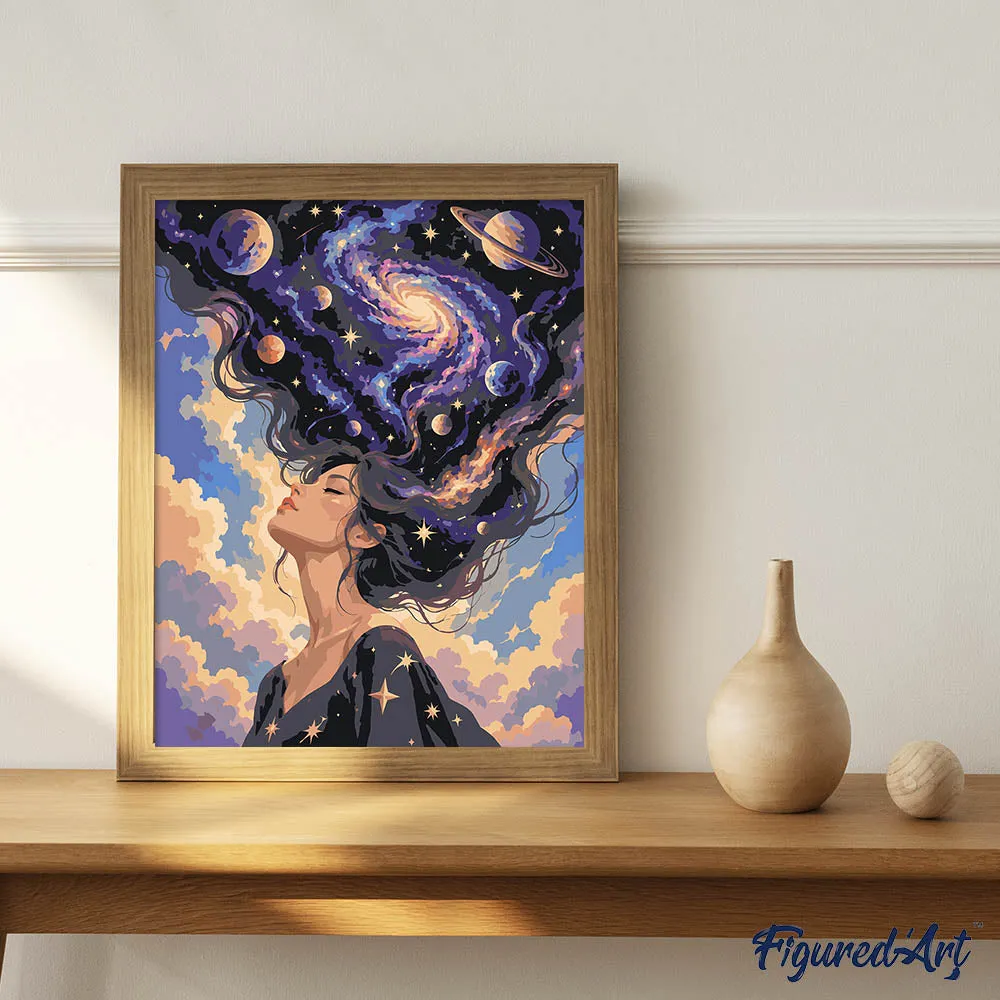 Figured'Art Dromen tussen de Sterren schilderen op nummer 40x50 cm ruimte