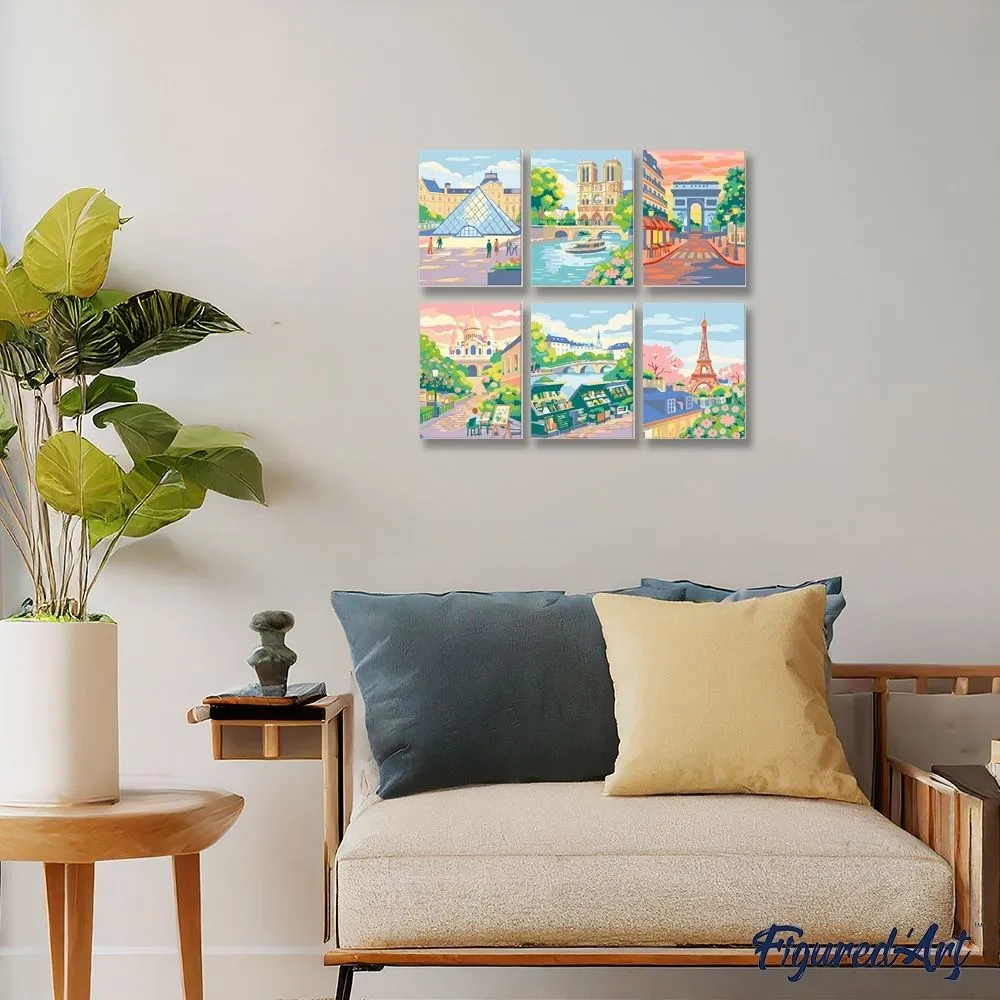 Figured'Art Parijse Dromen mini schilderen op nummer 6x 15x20 cm Parijs